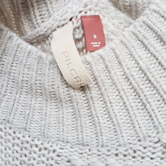 Anthropologie Women's Pilcro Cream Summit Mock Neck Textured Sweater Vest - Picture 11 of 12